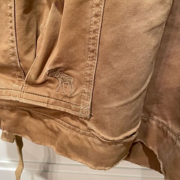 VINTAGE Abercrombie & Fitch Shorts Mens 32 Brown Tobacco Cargo Fatigues Y2K - Picture 14 of 15